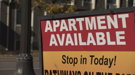 Apartment Available sign.