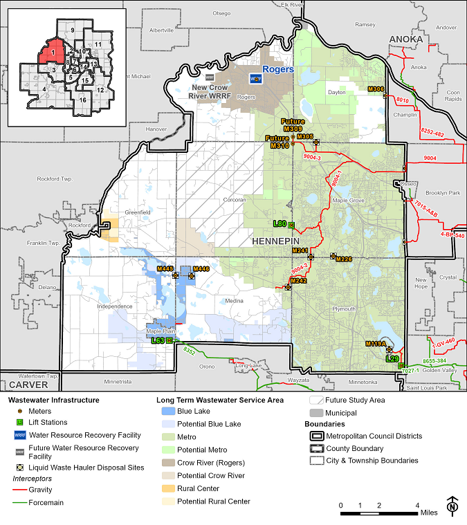 Map of District 1, showing regional area.