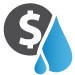 Money and water drop icon